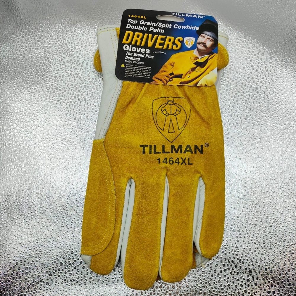 Tillman 1464XL Men's Top Grain/Split Cowhide Double Palm Driver Gloves Size XL